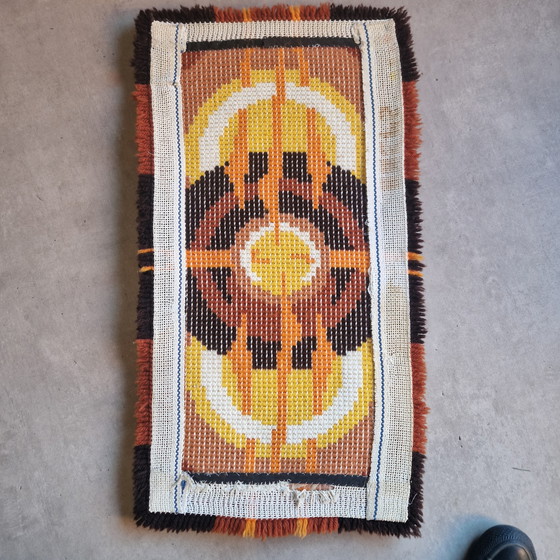 Image 1 of 70s space age wool rug wall hanging