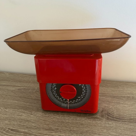 Image 1 of Vintage Terraillon rode mechanische weegschaal uit de jaren 70