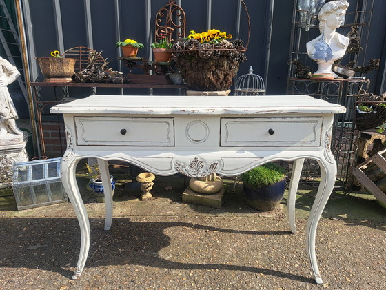 Image 1 of Geleefde Landelijk Sidetable, Wandtafel, Console Afm. 123 x 46cm en 85cm Hoog