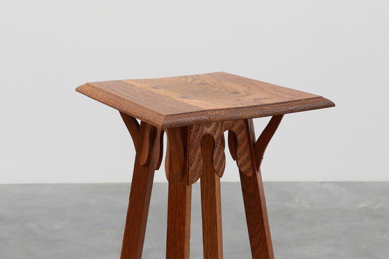 Image 1 of Art Deco hohe Eichenholzkonsole oder -sockel, Frankreich 1920er Jahre