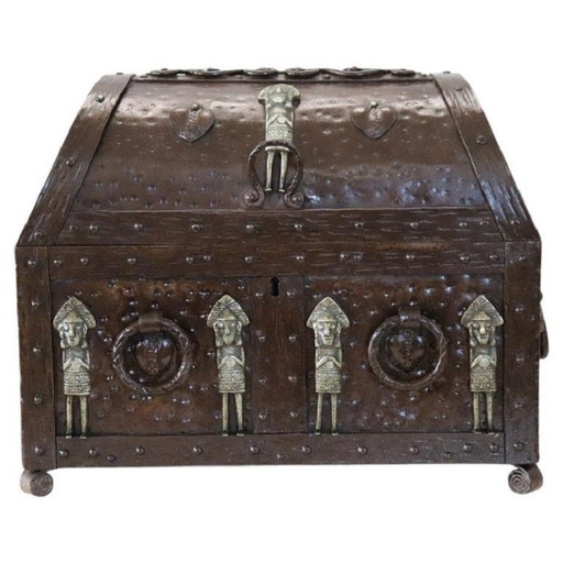 Boîte décorative ancienne en fer, début du 20e siècle