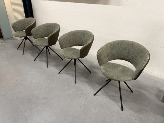 4 Label van den Berg Lola drehbare Esszimmerstühle, Andere, Leder, Grün (Foto 3 von 10)