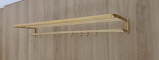 Large fifties string coat rack with 6 coat hooks