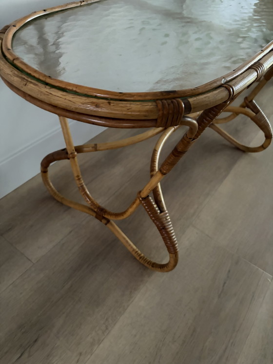 Rattan coffee table by Rohé Noordwolde, 1960s – Glass (photo 14 of 15)