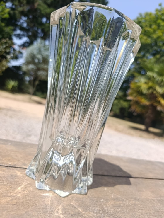 Image 1 of Tulip-shaped cut crystal vase, Art Deco 1930/50