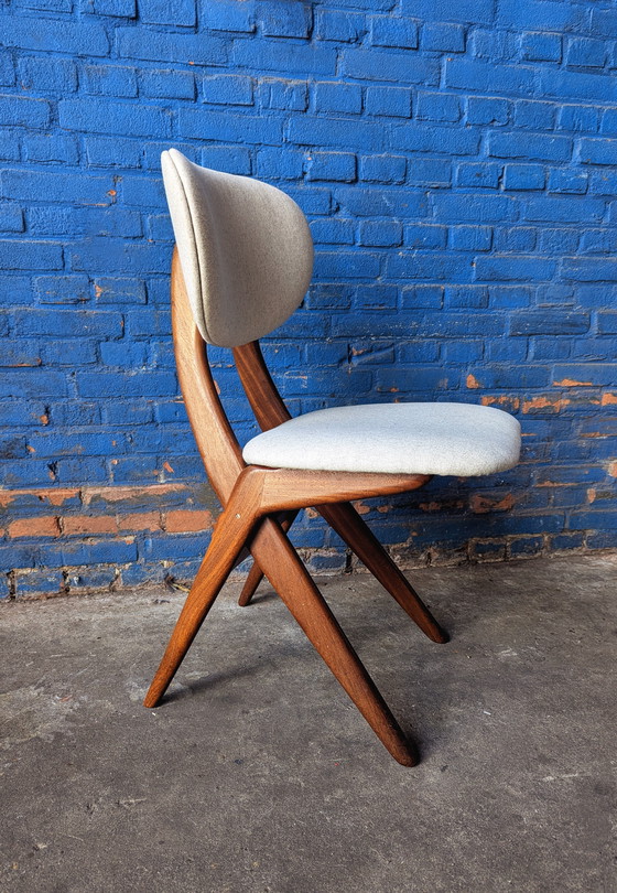 Image 1 of Vintage Teak Scissor Chair - Louis Van Teeffelen - 1960