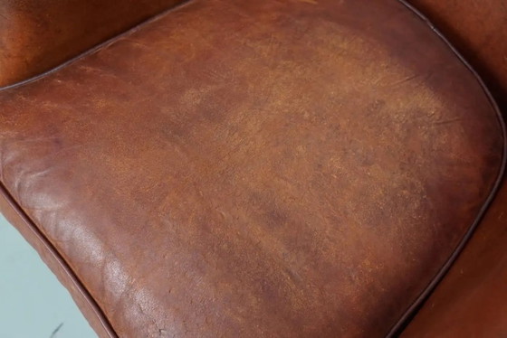 Image 1 of Vintage Nederlandse clubfauteuils in cognackleurig leer, set van 2