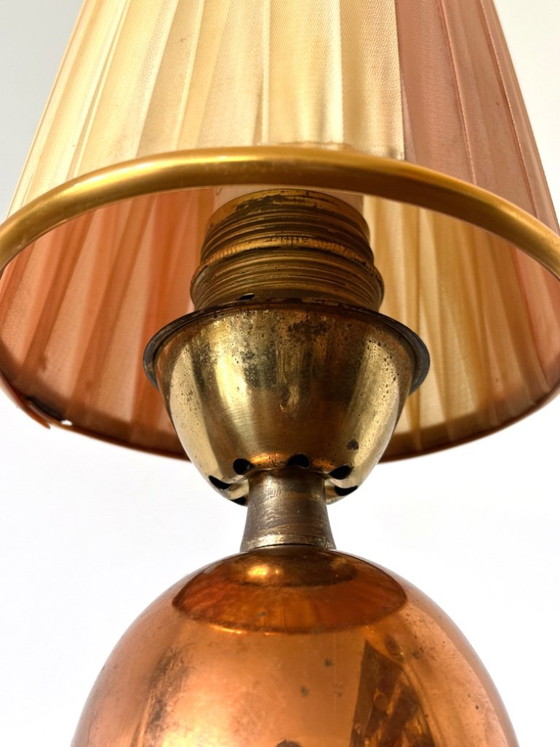 Vintage retro mini copper table lamp from the 1960s – Brass (photo 6 of 13)
