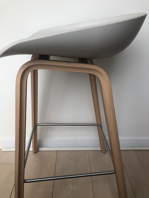 4 x Hay Barstool Melange Cream and Oak Matte Lacquered