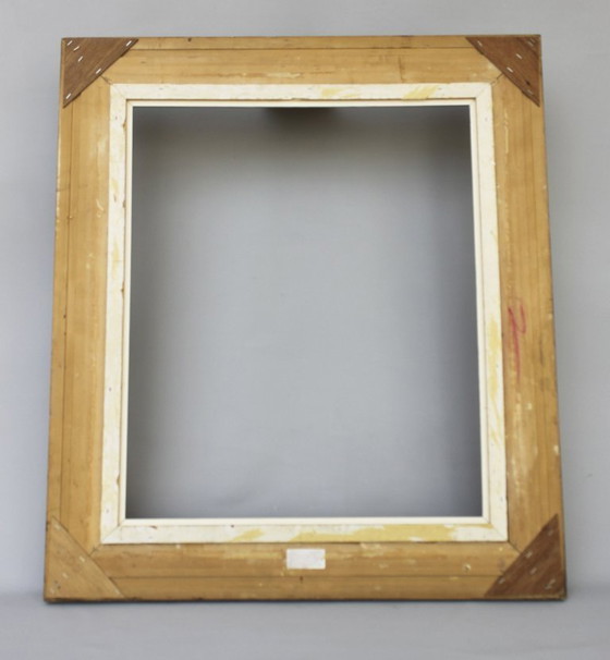Image 1 of Antique Baroque wooden frame, patinated with gold leaf, handmade, Louis XVI style. Baroque frame for a painting, mirror, etc.