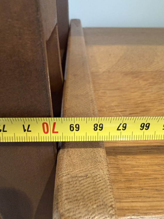 Image 1 of Oak with steel uprights cheese cabinet brutalist bookcase