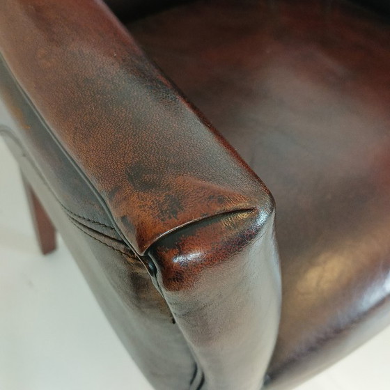 Image 1 of Bellissime sedie da pranzo in pelle di pecora (set di 4 sedie)