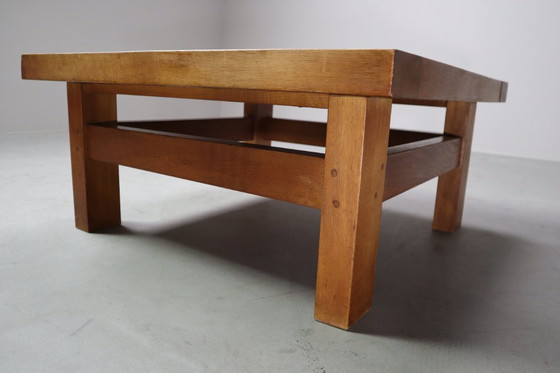 Image 1 of Tavolino in ceramica botanica di metà secolo in rovere, anni '60