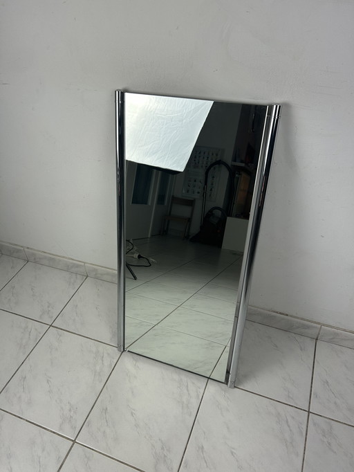 Miroir oblong vintage chromé