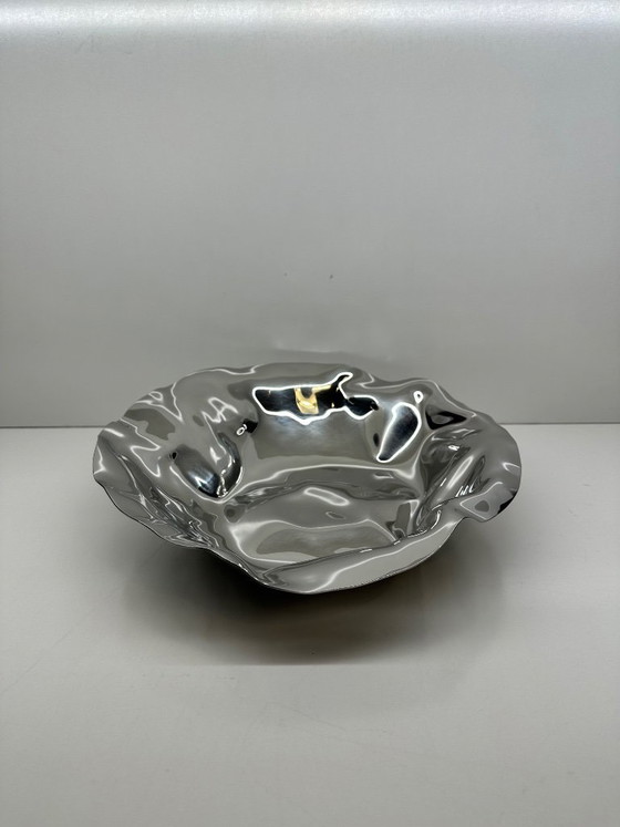Image 1 of Sarrià Lluís Clotet wastebasket for Alessi 2000, Mirror Polished Chrome Stainless Steel, Signed