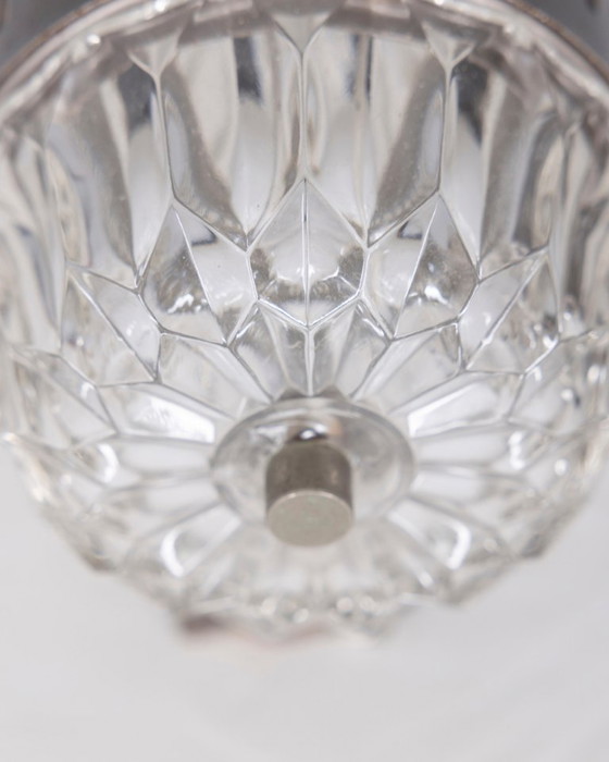 Image 1 of Paire d'appliques murales vintage des années 1960 en métal et cristal, design italien