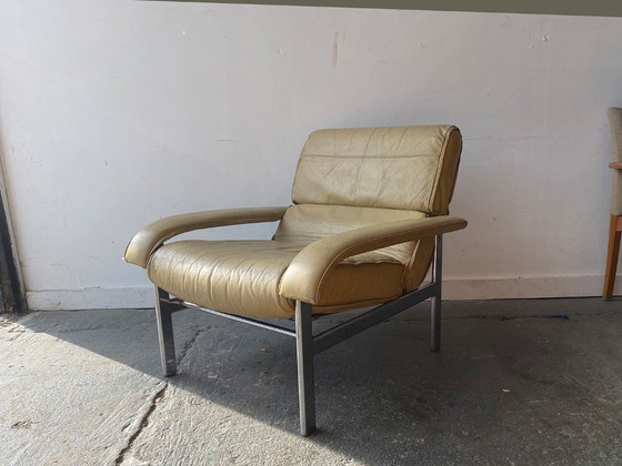 Image 1 of Mid-Century modern ‘Pieff’ leather ‘Gamma’ lounge chair by Tim Bates 