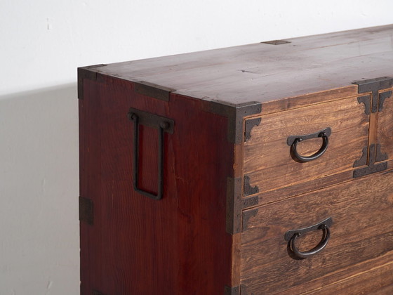 Japanese Sendai Isho-dansu large cedar and iron tansu, Meiji-Taishō period (c. ) #42 – Chest of drawers (photo 14 of 40)