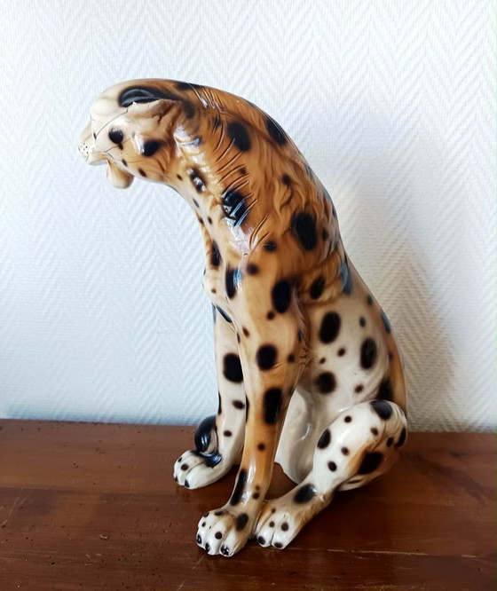 Image 1 of Vintage ceramic leopard, Italy 1970
