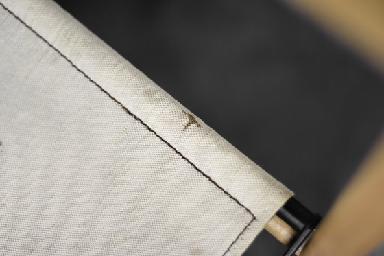 Image 1 of Sedie da regista Safari in faggio e tela, vintage, metà secolo, scandinavo moderno, anni '60, set di 2