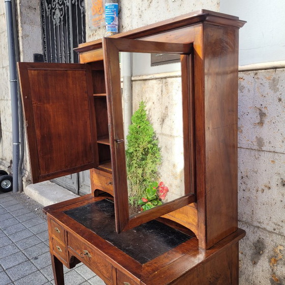 Image 1 of Bureau / Escritorio Bonheur du jour, caoba y cuero, Directorio, p. s. XIX - Francia