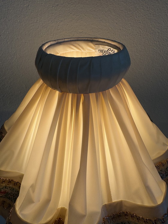 Image 1 of Art Deco emerald crystal lamp