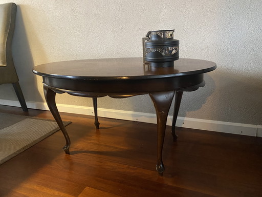 Table basse ovale vintage classique style Queen Anne