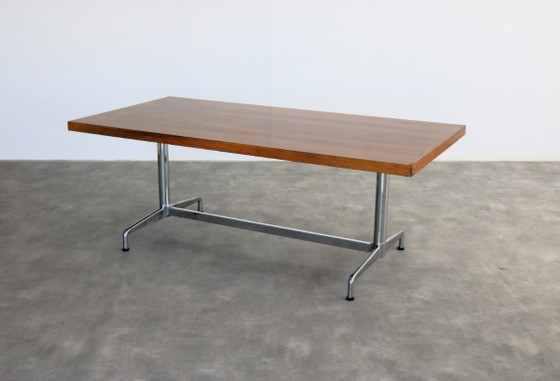 Vintage Dining Table | Conference Table | Desk | 1960s – Wood, Chrome (photo 3 of 12)