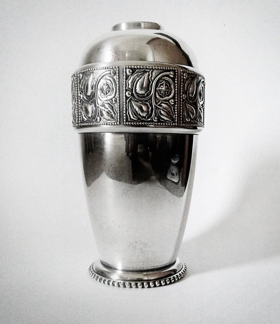 Image 1 of Josef Margold Art Déco/Wiener Werkstättes Vase plaqué argent 1910S