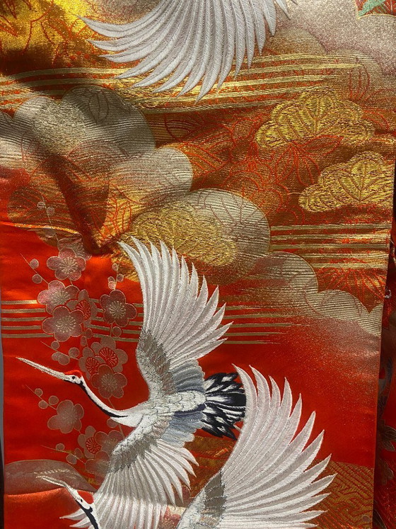 Original Japanese wedding kimono, Wall decoration, Silk, Multi Color (photo 2 of 8)