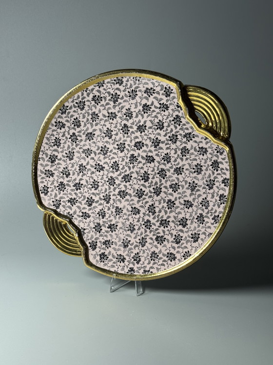 Image 1 of Paire d'assiettes de service Art Déco Boch Frères La Louvière – Raymond Chevalier, années 1930