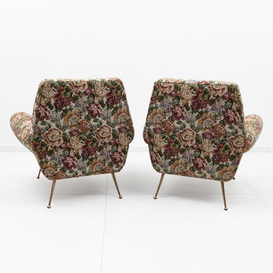 Image 1 of Pair of Gigi Radice Mid-Century Modern Italian Armchairs for Minotti, 50s