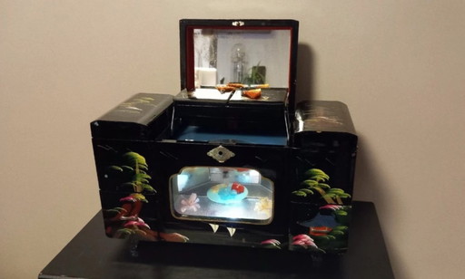 Toyo - jewelry box, music box - lacquered wood - Japan