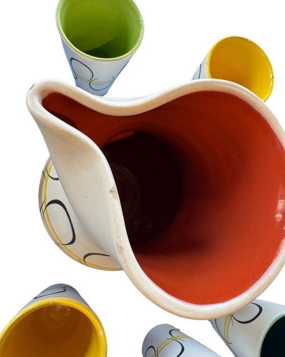 Image 1 of Vintage oranjeade-set – André Baud voor Vallauris, jaren ’50