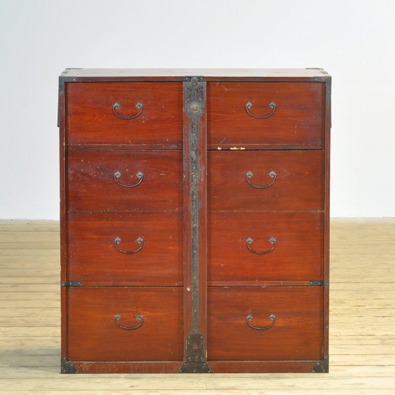Japanese Tansu chest of drawers, circa 1890, Wood, Metal, Brown, Aziatisch (photo 3 of 13)