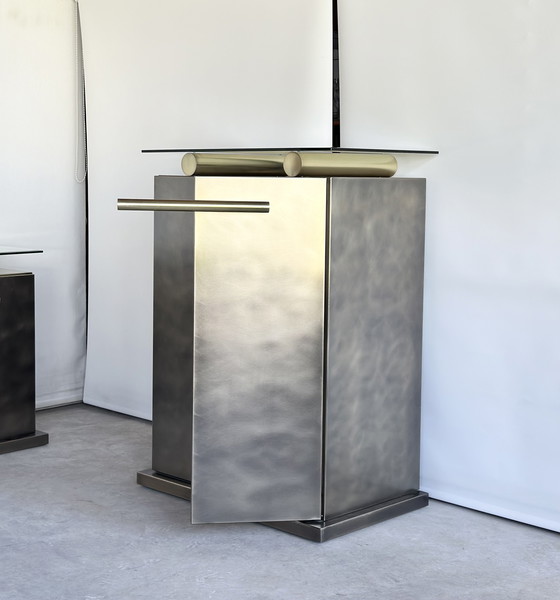 Image 1 of Mobile bar Belgochrom, acciaio inossidabile, anni '80