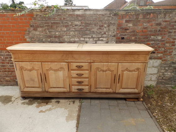 Image 1 of Lange eikenhouten dressoir, meubelmakerkwaliteit