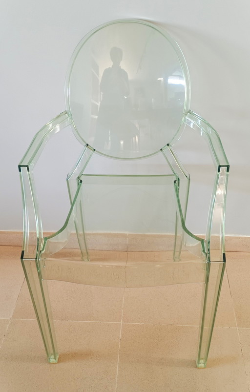 2x Kartell Louis Ghost Crystal Green