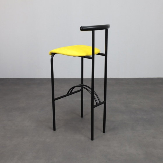 Image 1 of Ensemble de 4 tabourets de bar postmodernes, Italie, années 1980