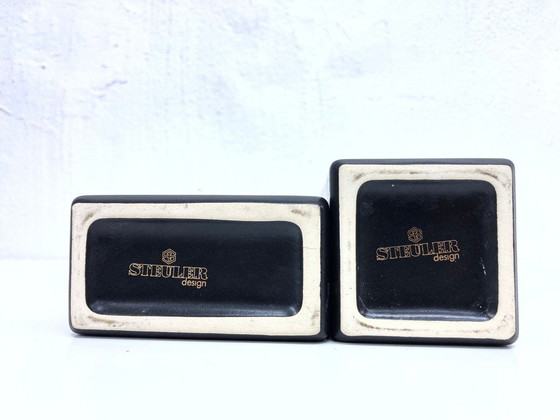 Image 1 of 2 vasi quadrati in ceramica di Steuler 80s design