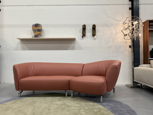 Leolux Pupilla corner sofa Senso leather Rose