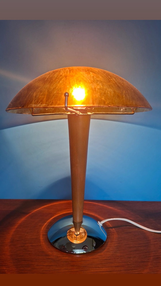 Image 1 of Jolie lampe champignon vintage en verre