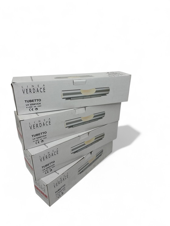 Image 1 of 4x Linea Verdace - Wall light - Tubetto - Chrome
