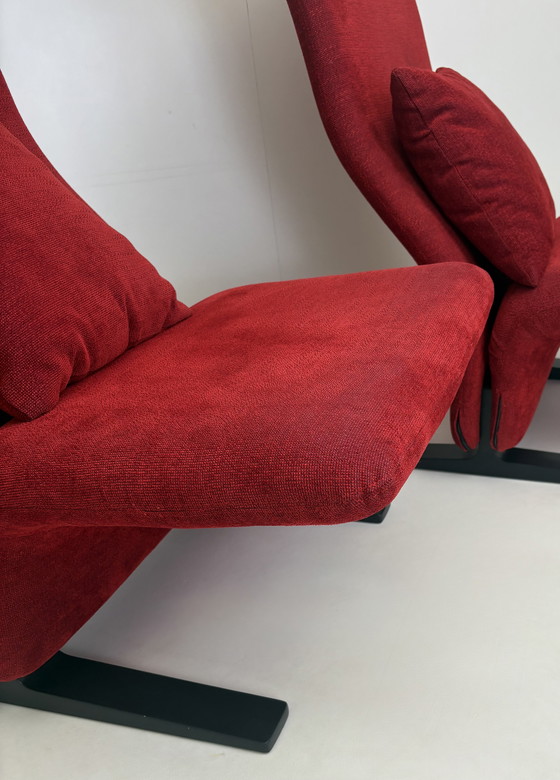 Image 1 of 2 poltrone Concorde rosse design Pierre Paulin Artifort