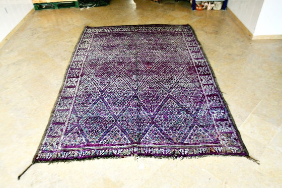Image 1 of Paars Vintage Marokkaans Beni M'Guild Vloerkleed - 280 x 200 cm
