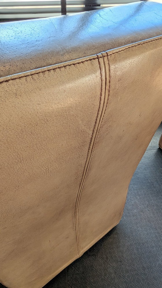 Image 1 of 4 chaises de salle à manger Goossens Mountain Vintage / Fauteuil en cuir cognac