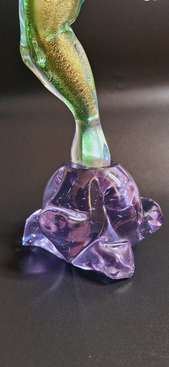 Image 1 of Murano Glass Balerina With Gold Leaves 