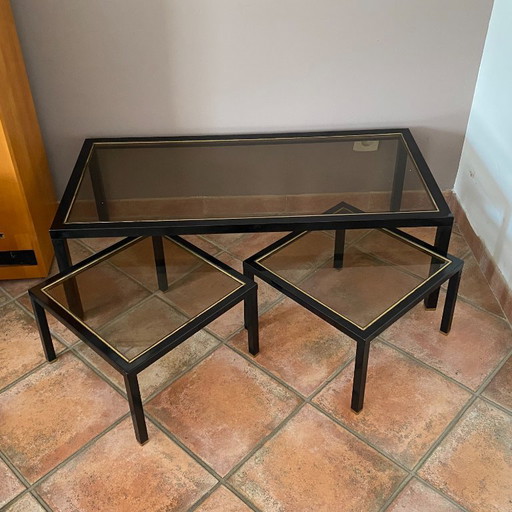 Juego de 3 mesas nido Roche Bobois. 1970. – salontafels, Brass