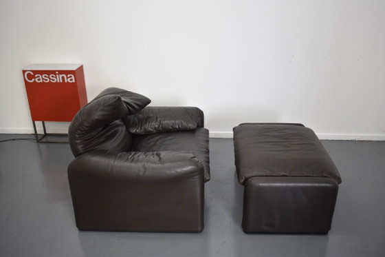 Magnifique Fauteuil Design Cassina Maralunga & Repose-pieds – Leather (photo 10 of 15)