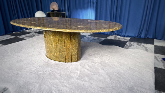 Image 1 of Vintage Coffee Table Alabaster Marble 80s Italy Onyx Table Couch jean charles